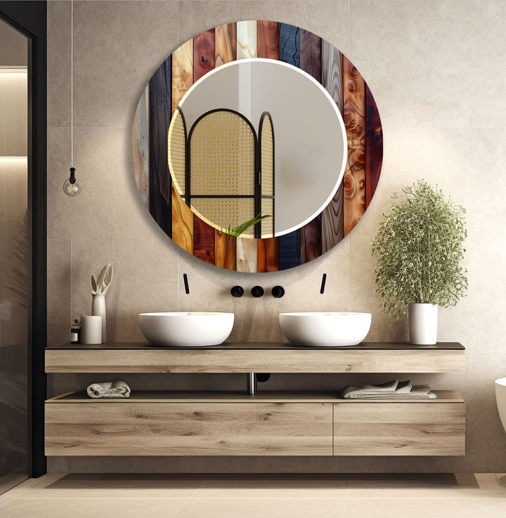 Wooden Effect Brown Wall Mirror large wall mirror
