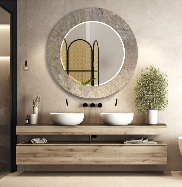 Brown Abstract Wall Mirror Entryway Mirror
