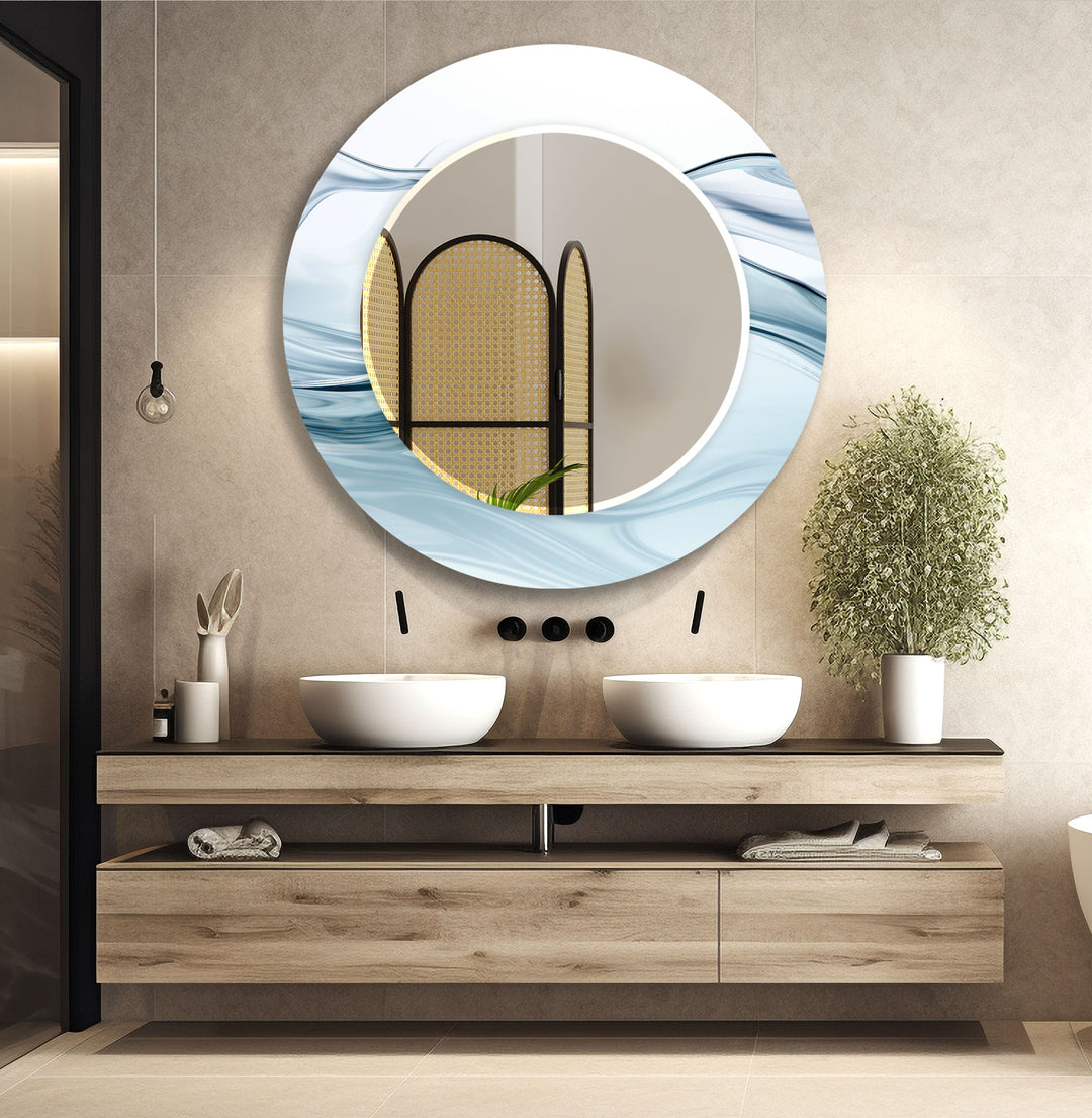 White and Light Grey Wall Mirror led mirrors
