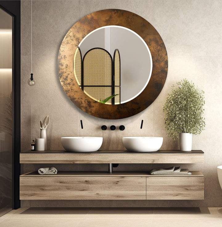 Bronze Abstract Wall Mirror white mirror
