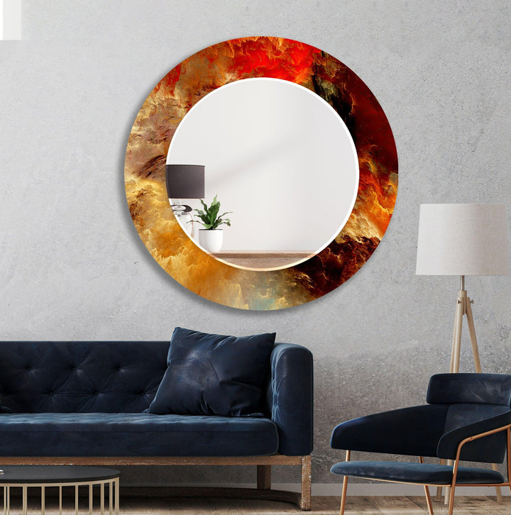 Red and Orange Abstract Wall Mirror big wall mirror
