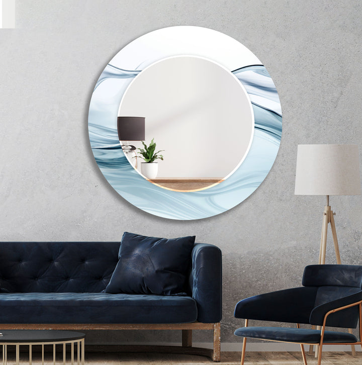 White and Light Grey Wall Mirror backlit mirror
