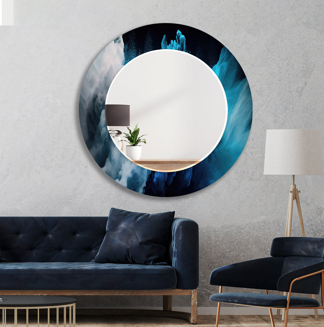 Blue White Smoke Wall Mirror Full Length Mirror Huge Mirror
