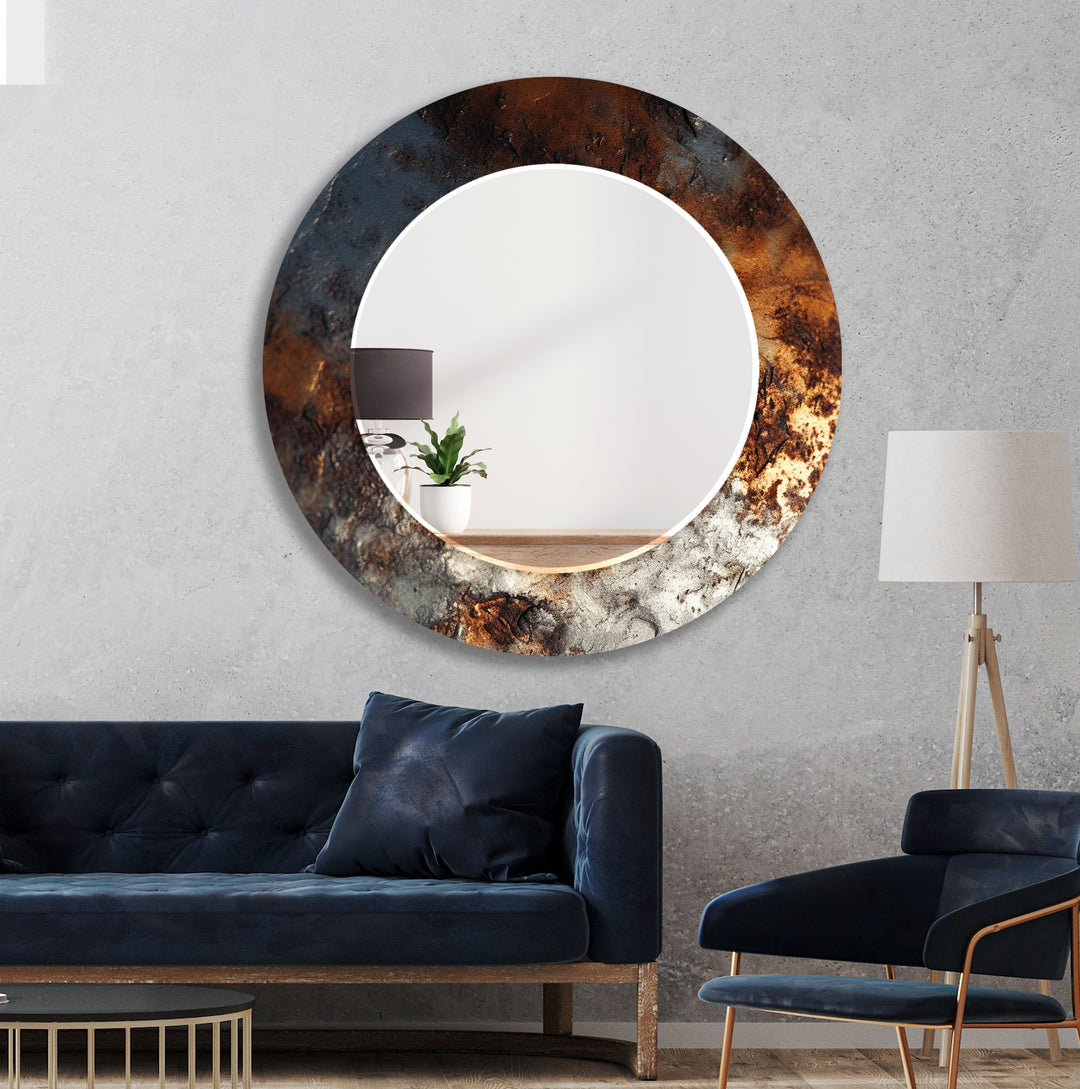 Bronze & Silver Abstract Wall Mirror Bathroom Wall Mirror
