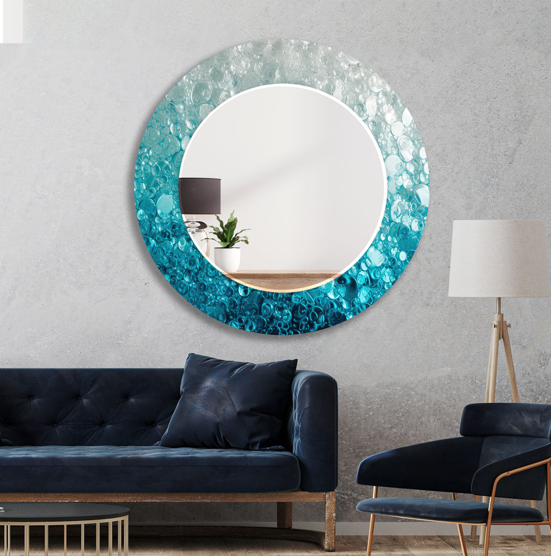 Blue Abstract Bubbles Wall Mirror big mirror
