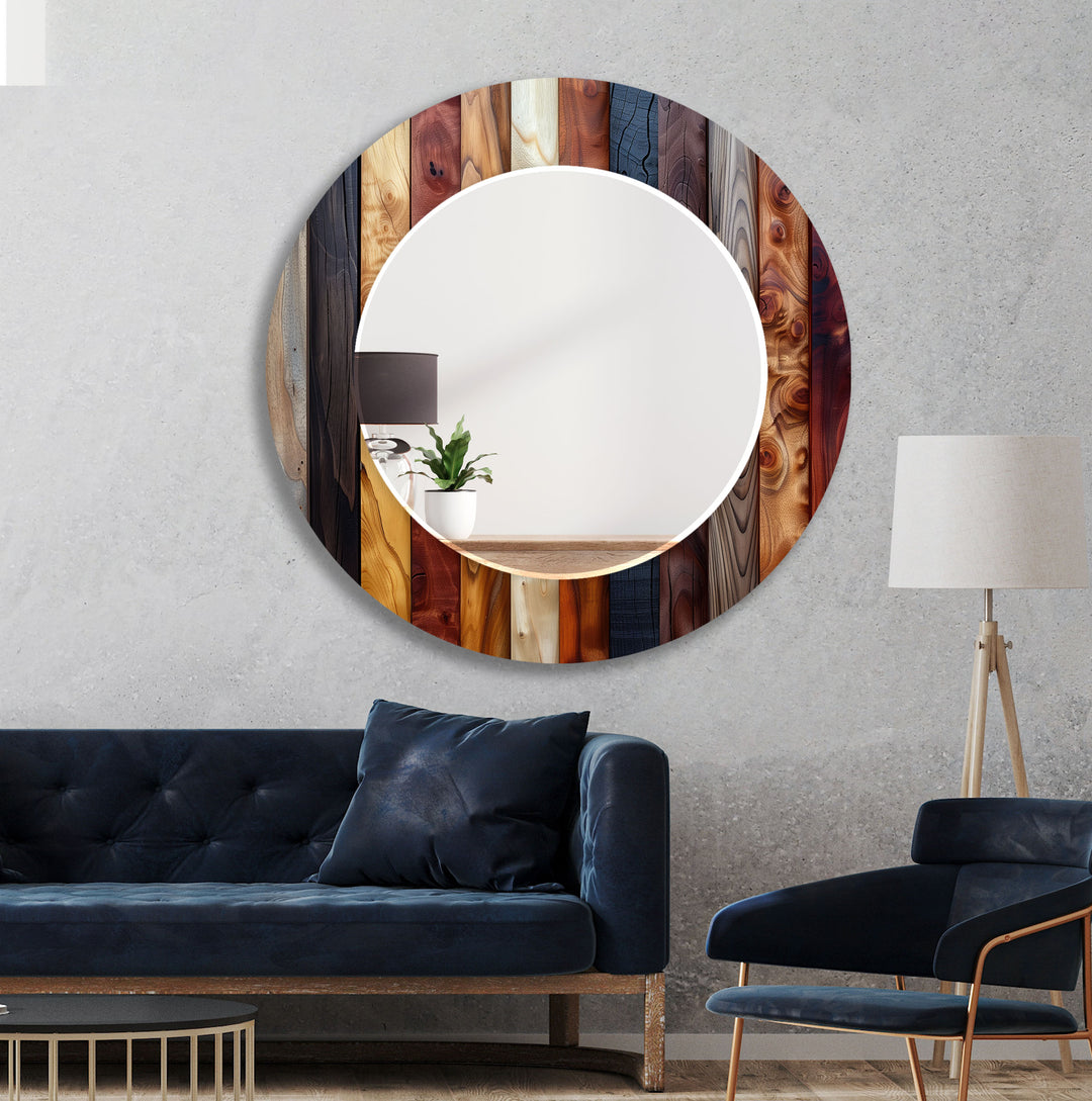 Wooden Effect Brown Wall Mirror big mirror for living room
