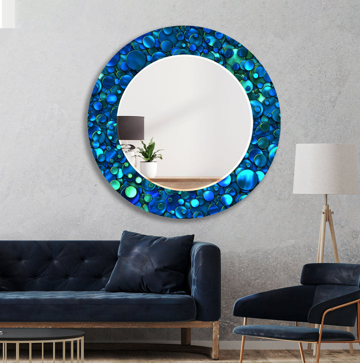 Ocean Blue Mosaic Wall Mirror Long Mirror
