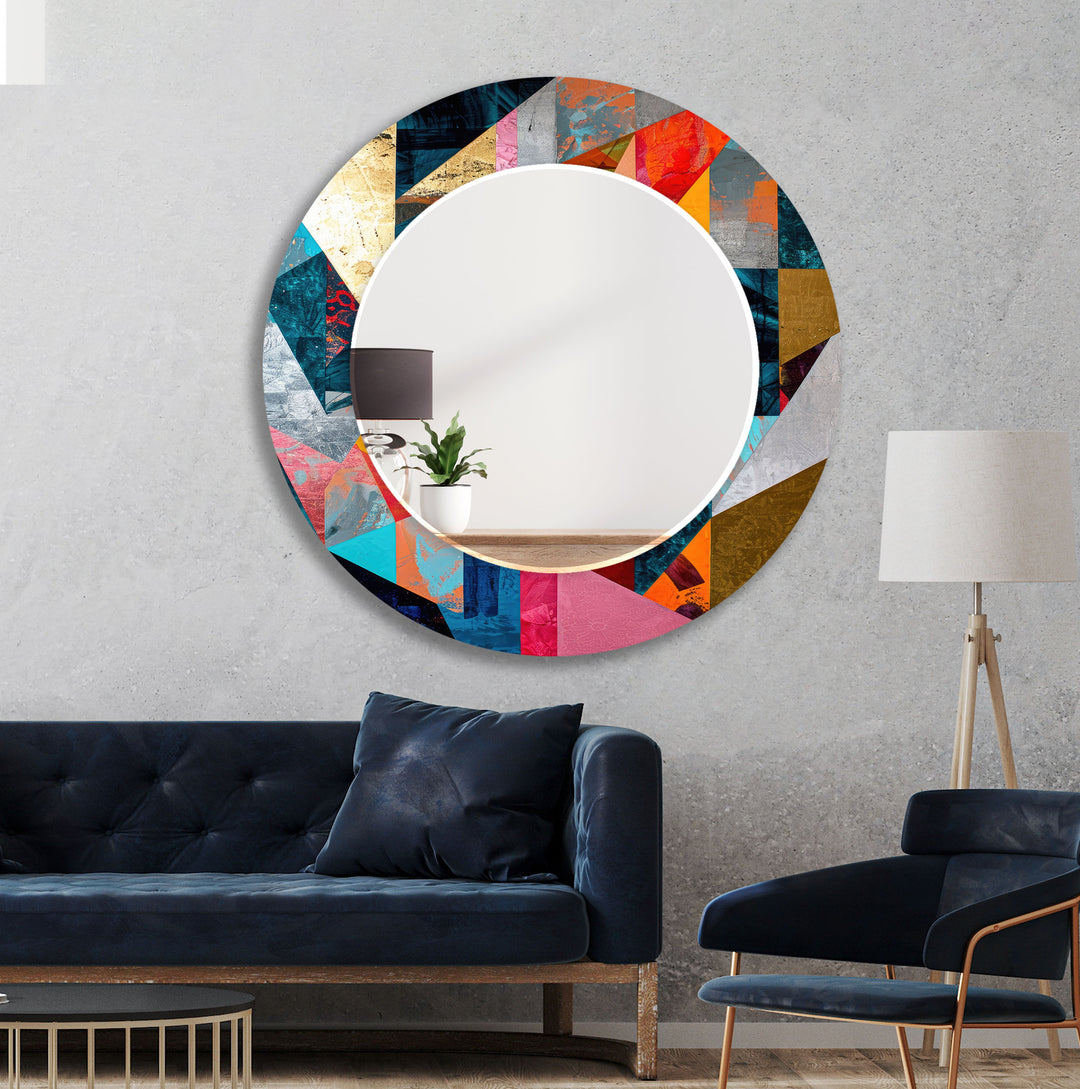 Colorful Geometric Shapes Wall Mirror large mirror
