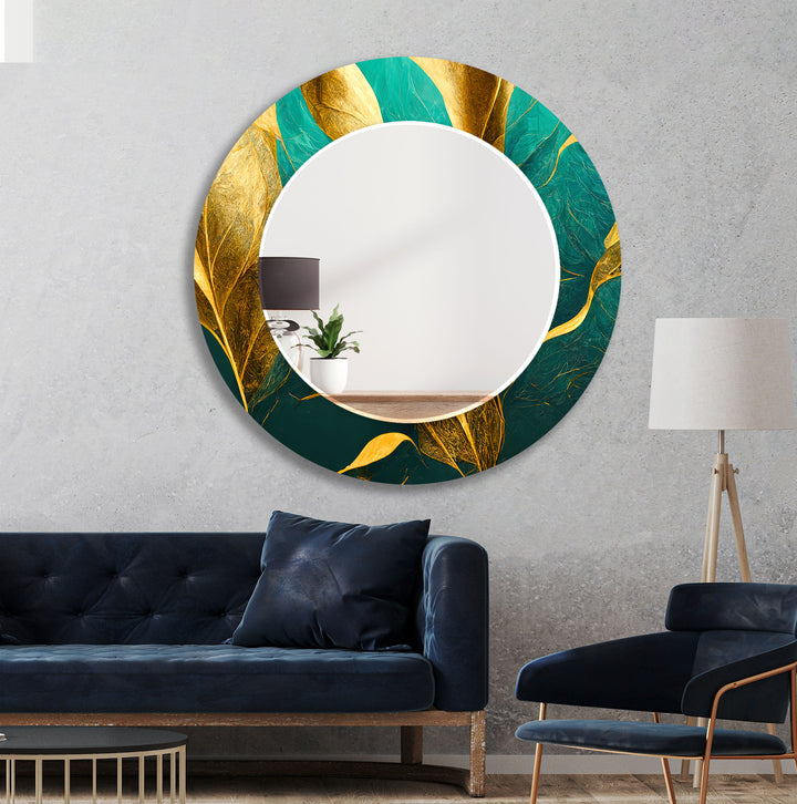 Green and Gold Abstract Wall Mirror Red Wall Mirror
