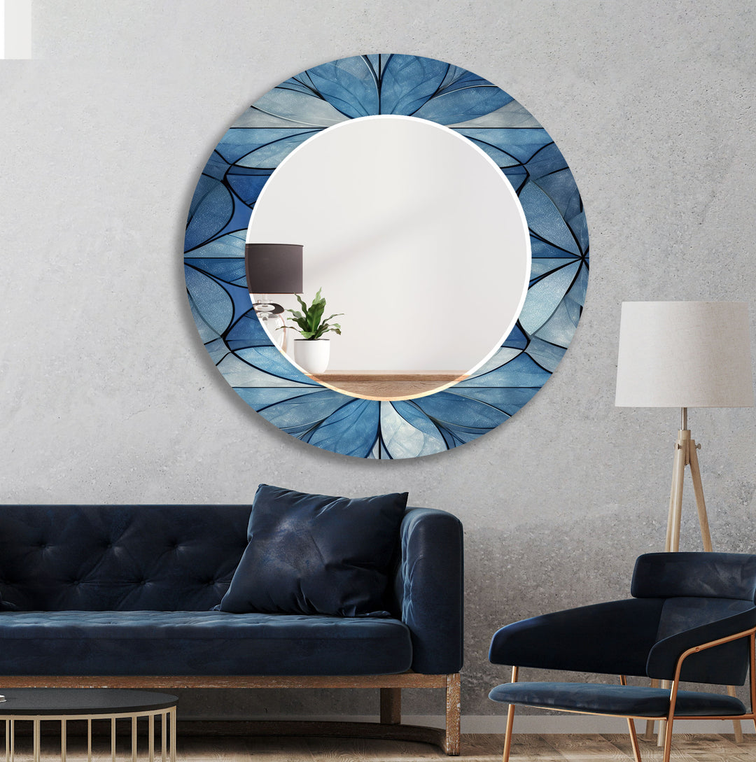 Mosaic Blue Wall Mirror gold floor mirror
