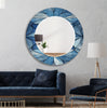 Blue Stained Tempered Glass Wall Mirror