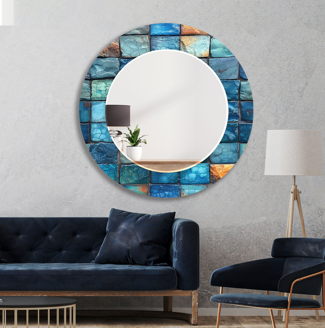 Blue Bricks Wall Mirror big wall mirror
