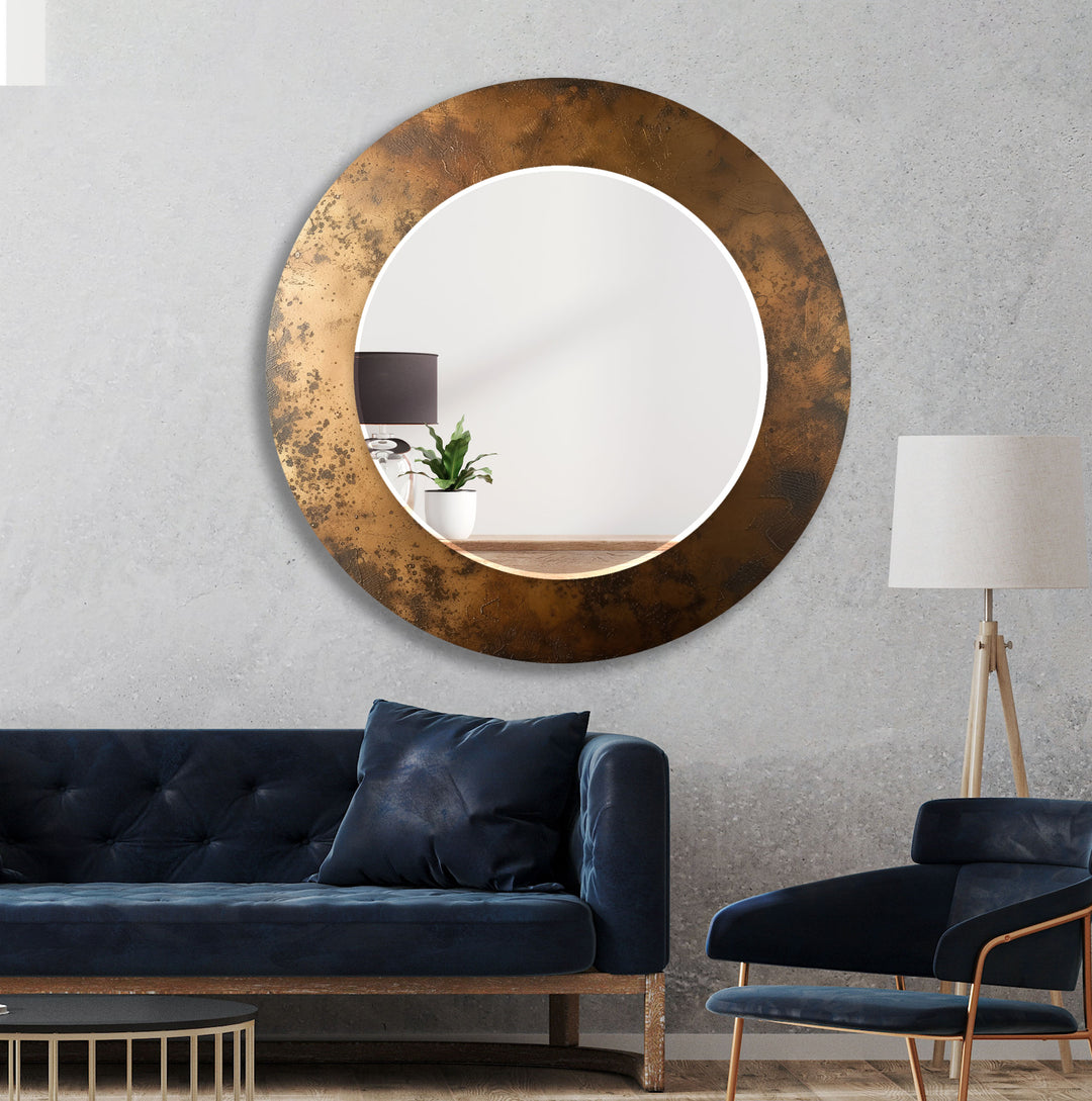 Bronze Abstract Wall Mirror white framed mirror
