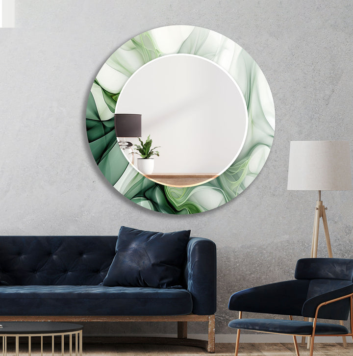 Green White Abstract Wall Mirrors mirror black
