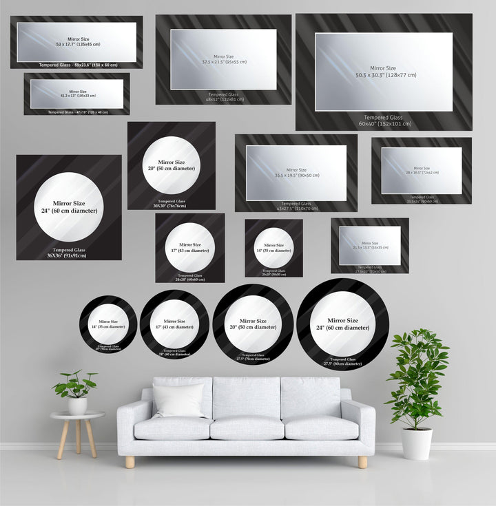 Silver and Black Splash Wall Mirror