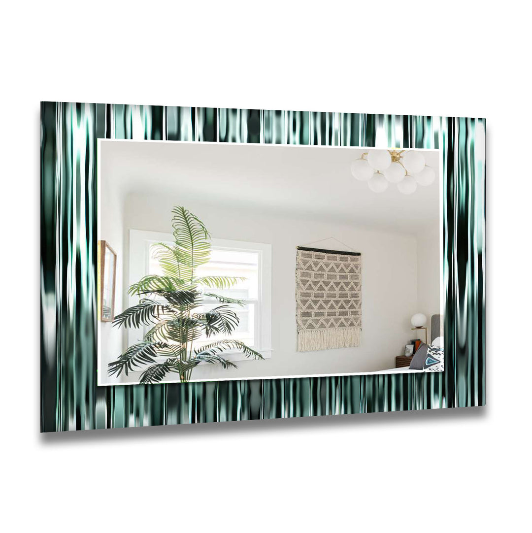 Green Reflective Lines Wall Mirror oversized mirror
