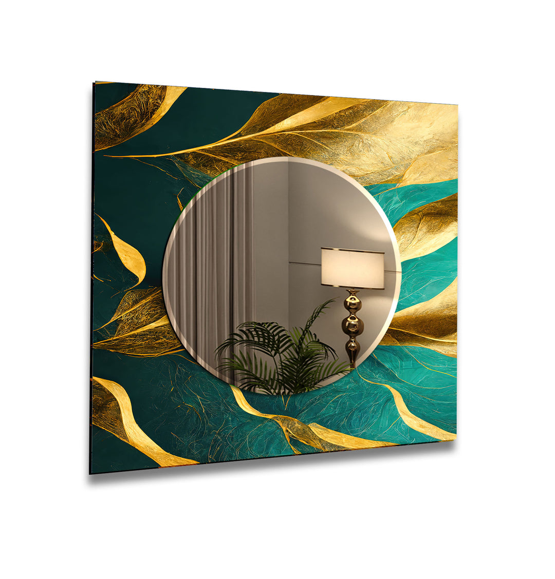 Green and Gold Abstract Wall Mirror Abstract Wall Mirror
