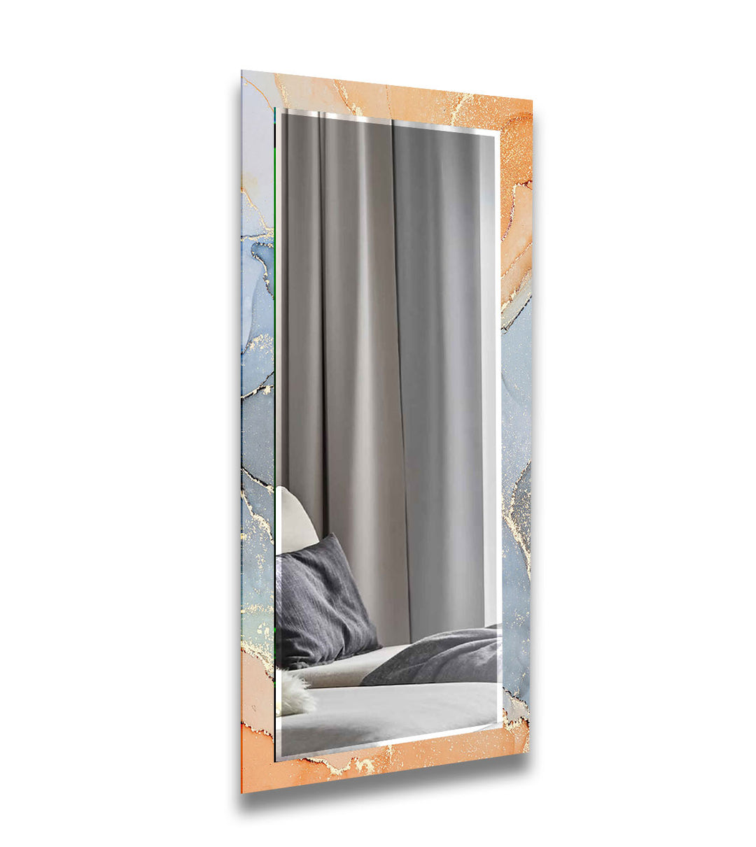 Marble Orange and Grey Wall Mirrors gold wall mirror
