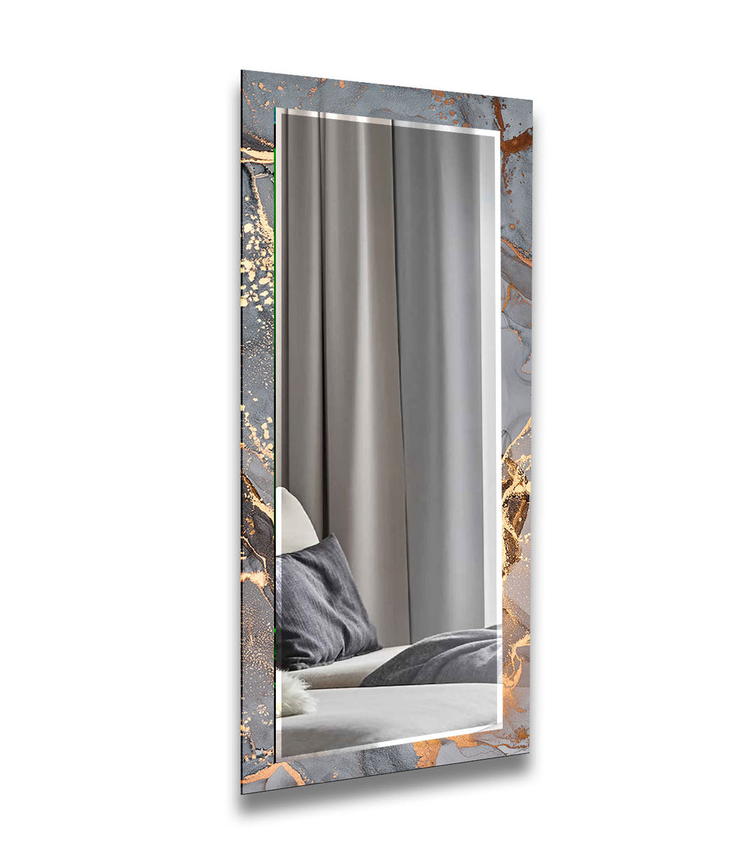 Gray Golden Details Wall Mirrors Dining Room Mirror
