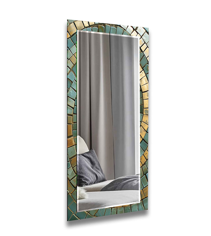 Green and Yellow Mosaic Wall Mirrors full length mirrors
