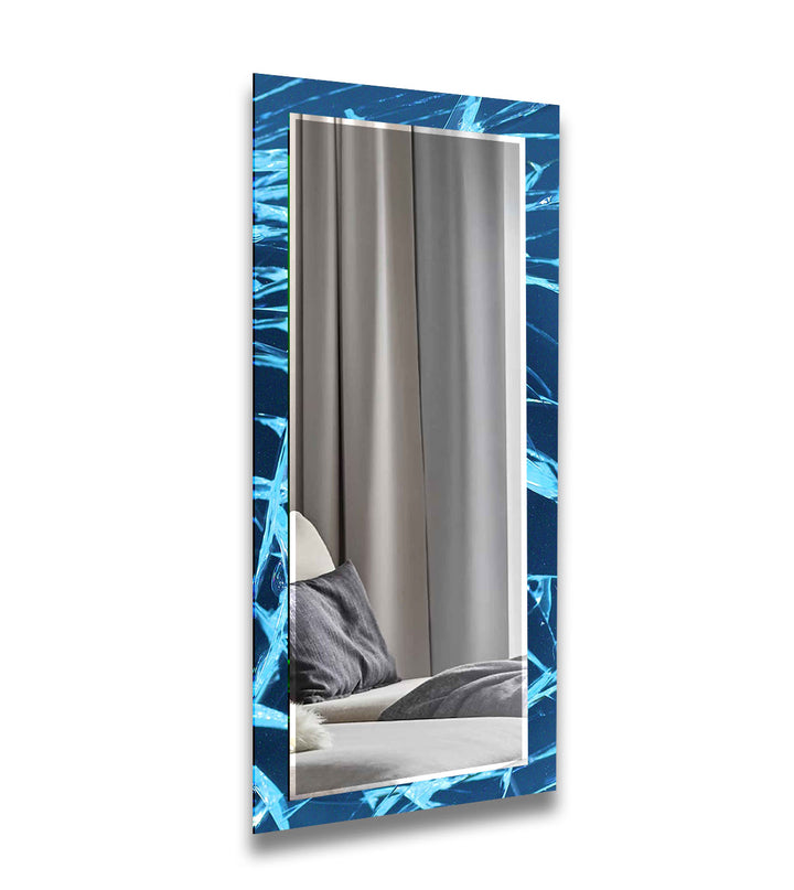 Blue Fragmented Abstract Wall Mirror wall mirror
