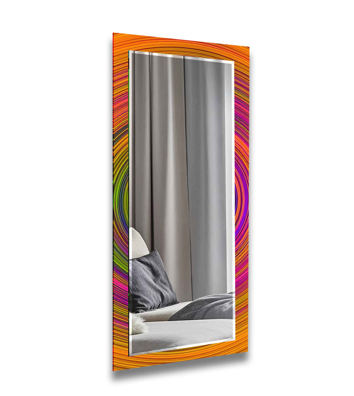 Orange & Pink Circles Wall Mirrors Gold Wall Mirror
