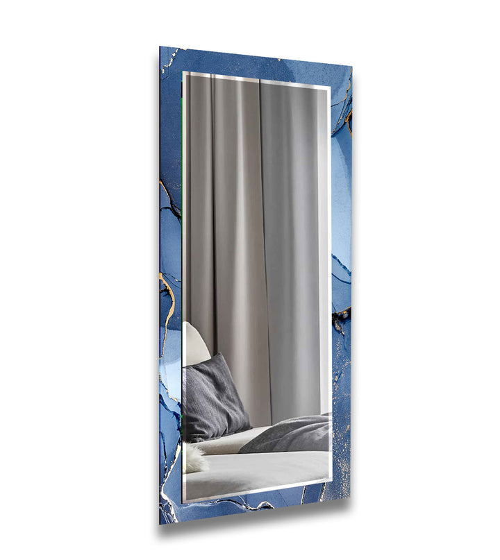 Abstract Blue Wall Mirrors biggest wall mirror
