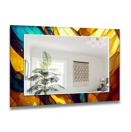 Stained Gold Wall Mirror gold frame mirror
