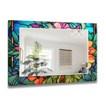 Stained Tempered Glass Wall Mirror