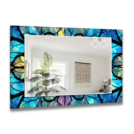 Stained Tempered Glass Wall Mirror