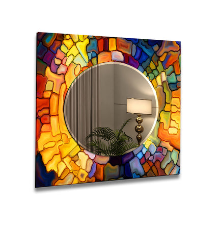 Stained Tempered Glass Wall Mirror