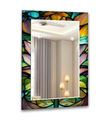 Stained Tempered Glass Wall Mirror