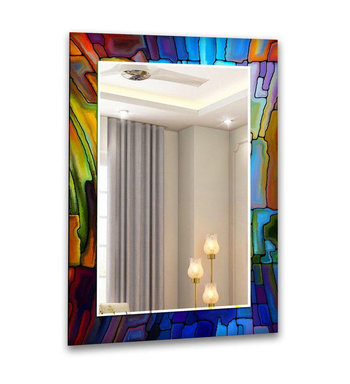 Colored Stained Stones Wall Mirror