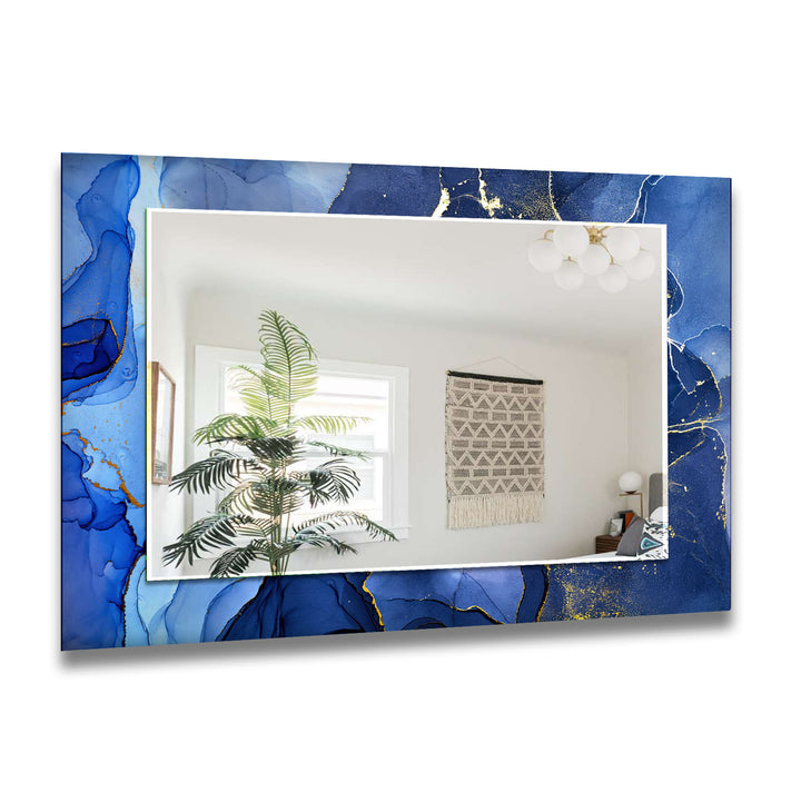 Blue & White Wall Mirror Stained Glass Wall Mirror
