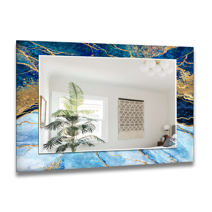 Light and Dark Blue Abstract Wall Mirror Abstract Mirror
