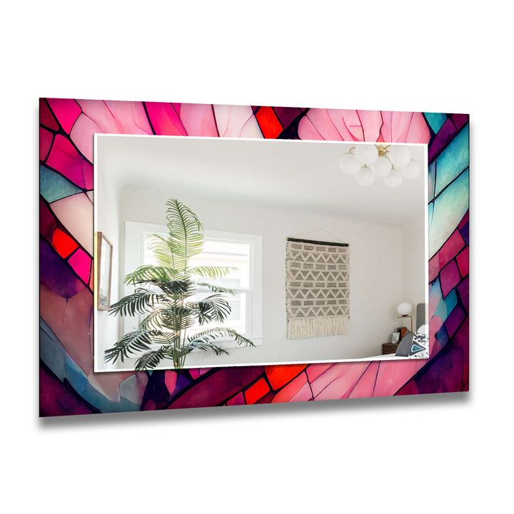 Colored Stained Design Wall Mirror Bathroom Mirror
