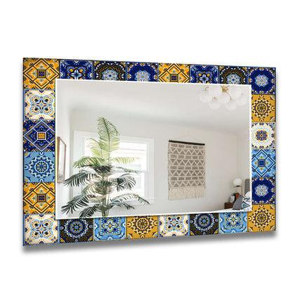 Mosaic Blue & Yellow Wall Mirror Decorative Wall Mirror
