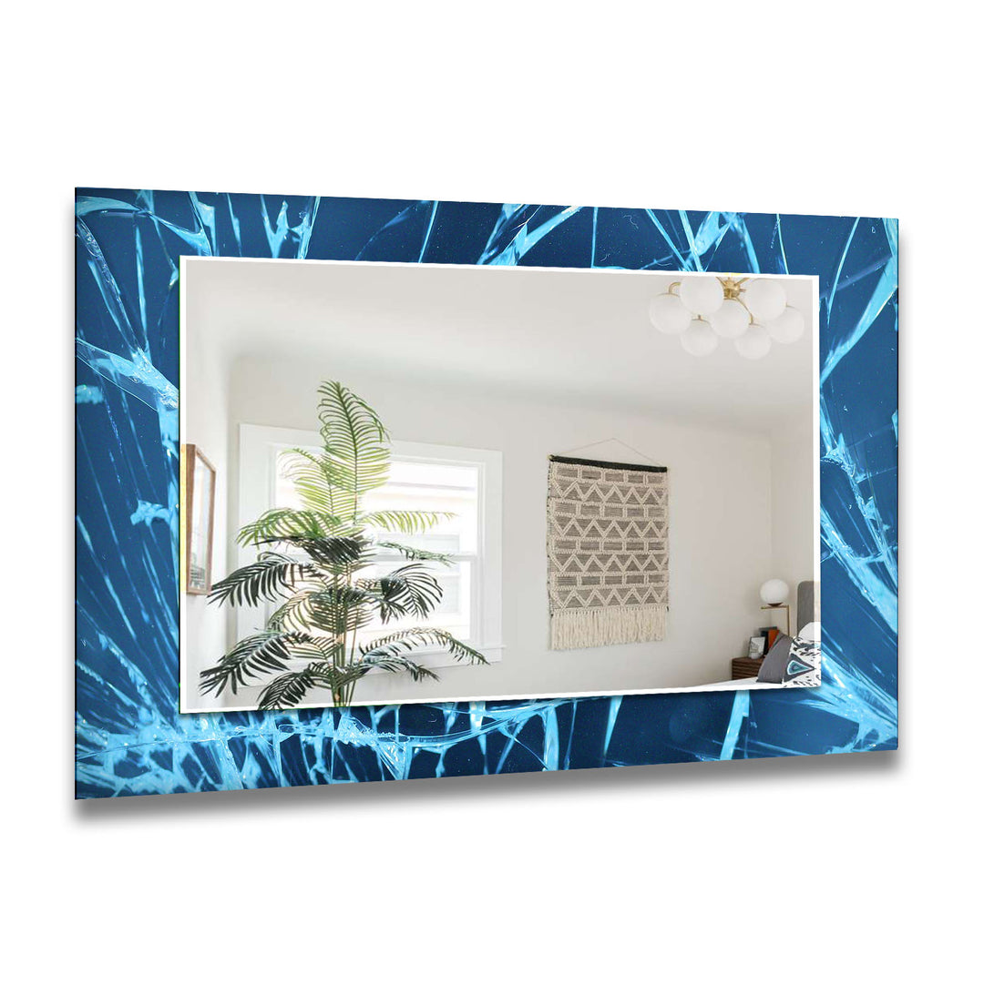 Blue Cracked Wall Mirrors modern mirror
