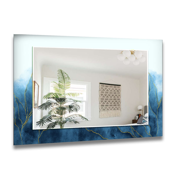 Blue White Wall Mirrors Rectangle Mirror
