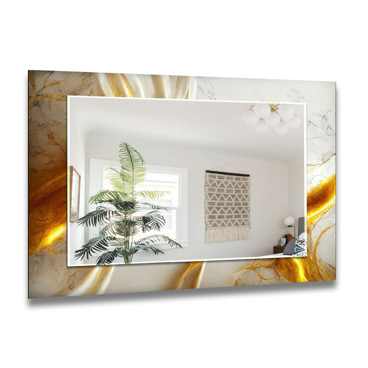 Golden Transition Marble Wall Mirror Gold Mirror
