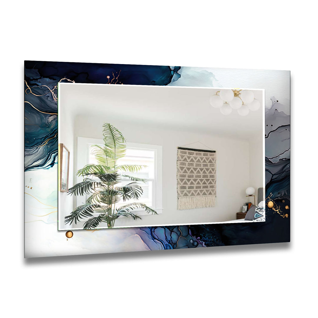 Vivid Colored Marble Wall Mirror Living Room Mirror
