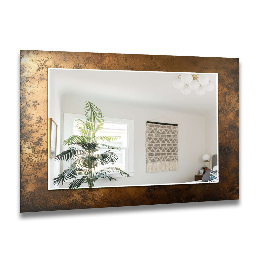 Bronze Abstract Wall Mirror gold mirror
