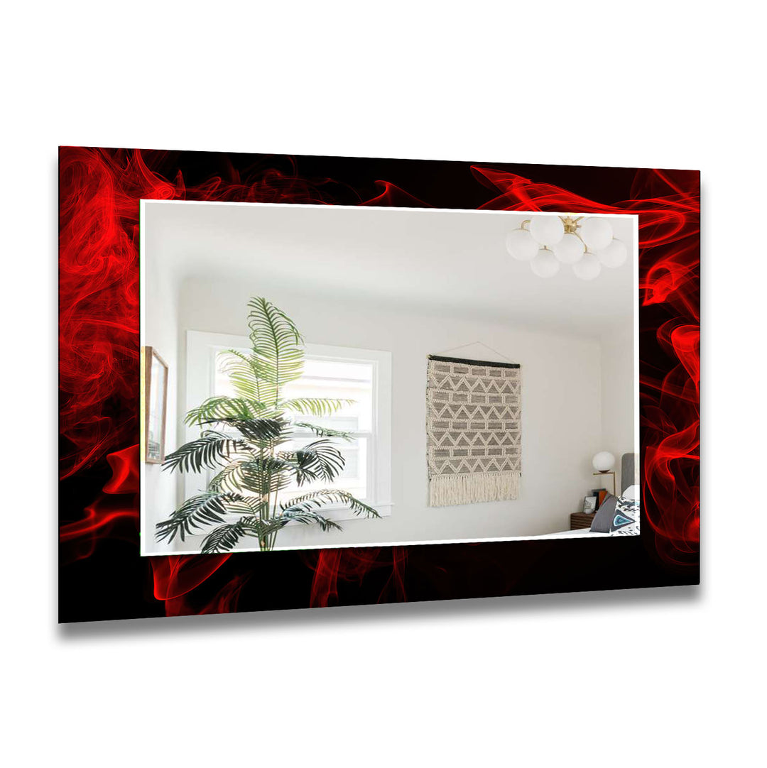 Black & Red Abstract Wall Mirror lighted mirror
