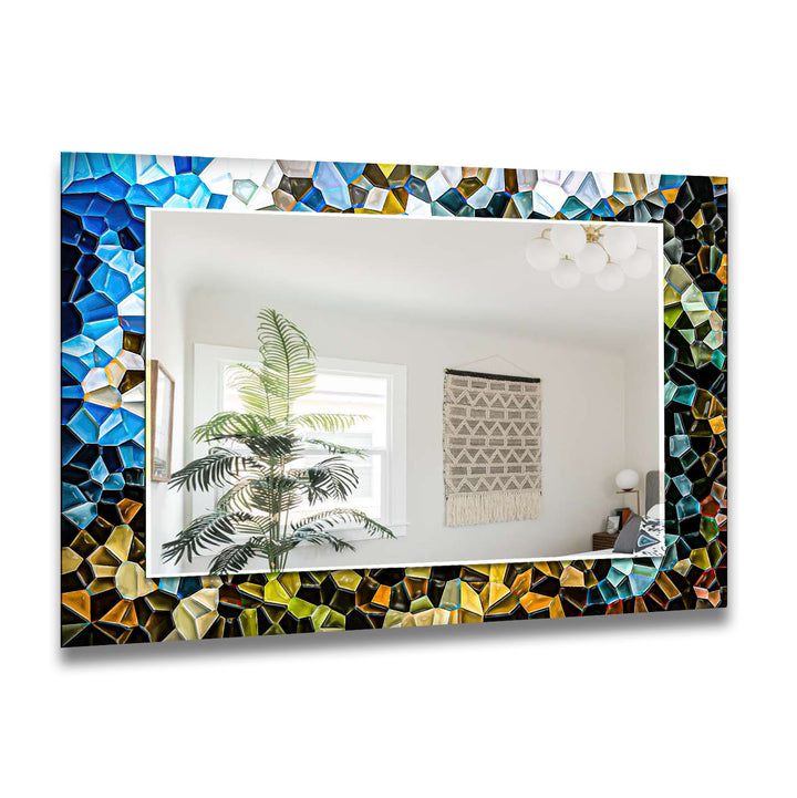 Mosaic Blue Wall Mirror Modern Wall Mirror
