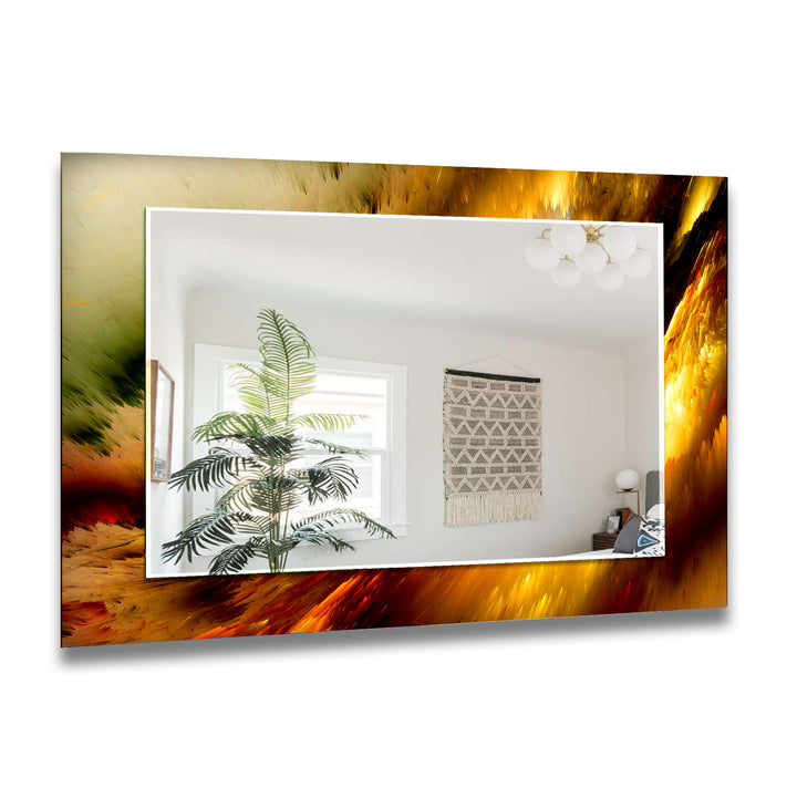 Gold & Orange Abstract Wall Mirror gold wall mirror
