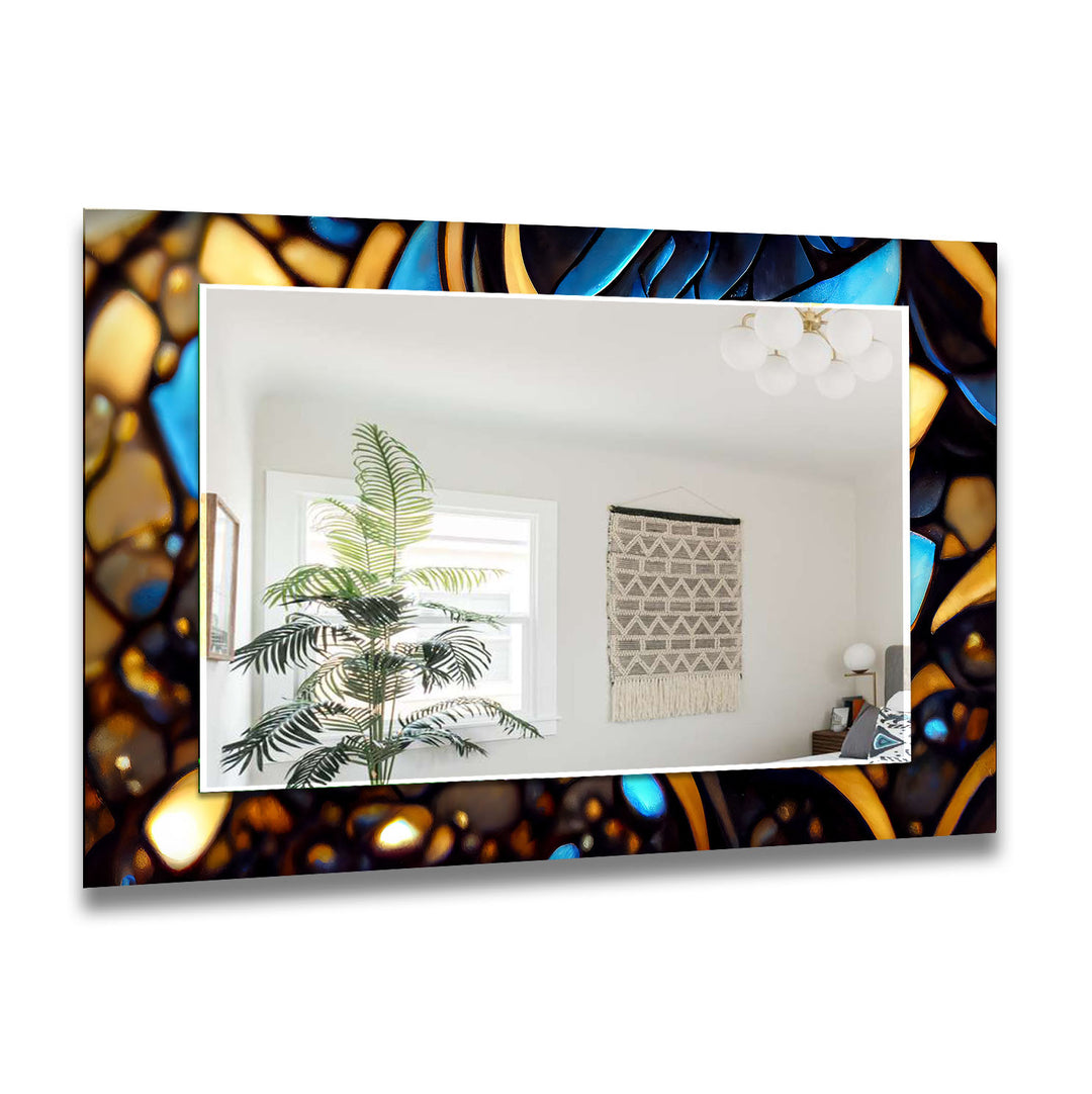 Black & Gold Stained Wall Mirror Red Wall Mirror
