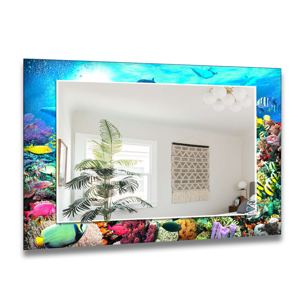 Vividly Undersea Wall Mirror Stained Glass Wall Mirror
