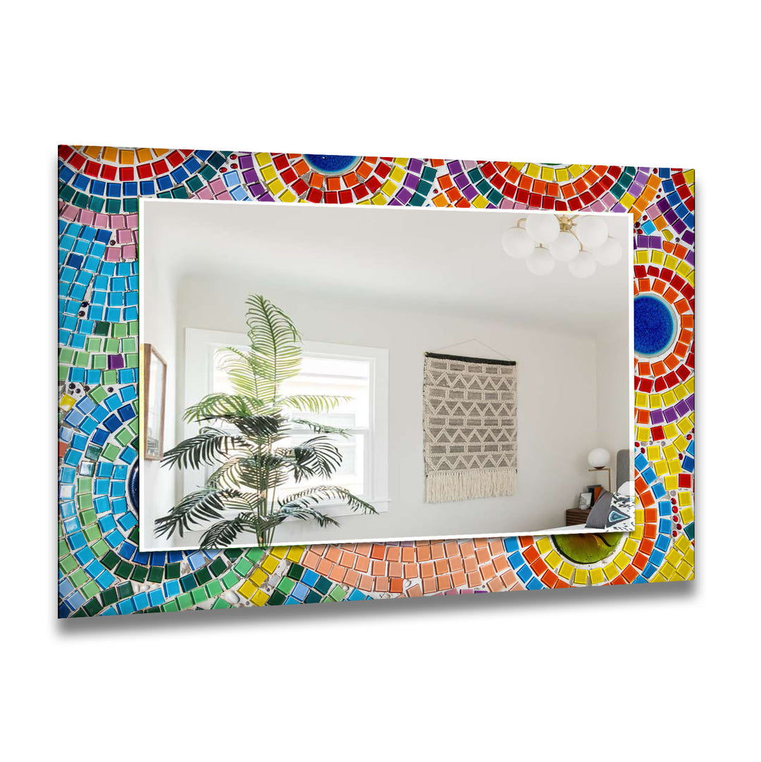 Little Multicolored Mosaic Stones Wall Mirror large wall mirror
