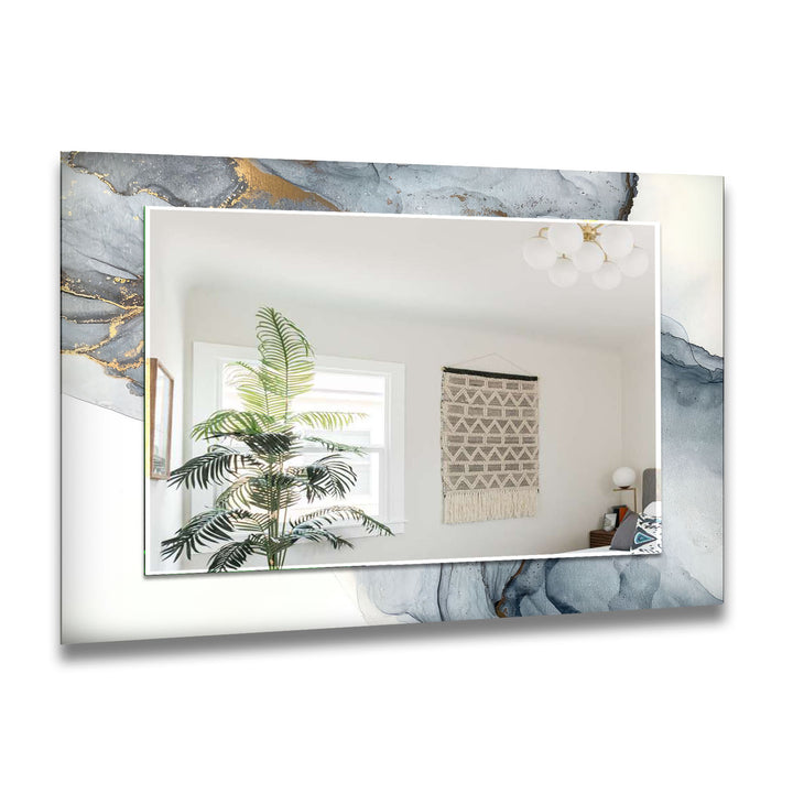 Gray and White Marble Wall Mirror Red Wall Mirror
