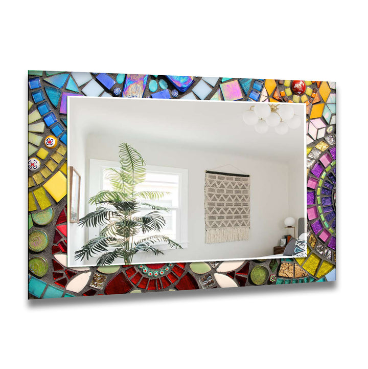 Mosaic Yellow & Green Wall Mirror wall mirror
